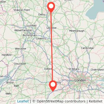 Basingstoke Nottingham train map