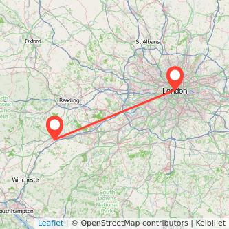 Basingstoke London bus map