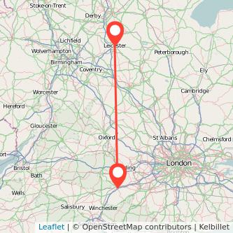 Basingstoke Leicester train map