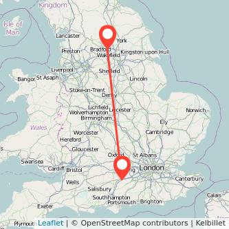 Basingstoke Leeds train map