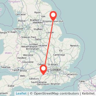 Basingstoke Hull train map