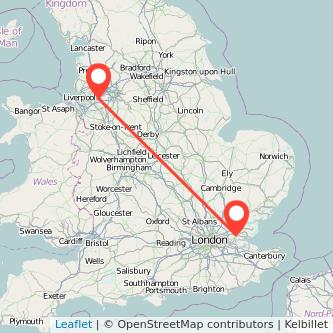 Basildon Warrington train map