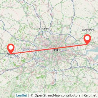 Basildon Reading train map