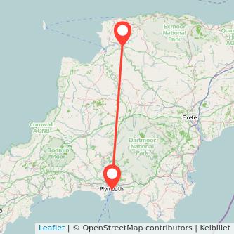 Barnstaple Plymouth train map