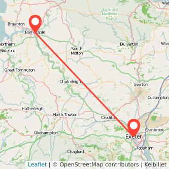 Barnstaple Exeter bus map