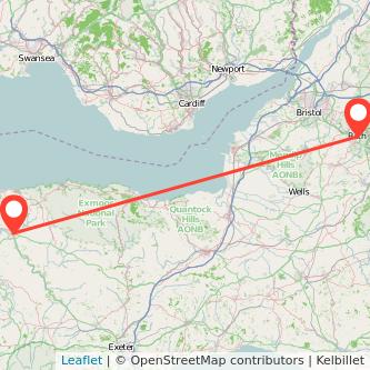 Barnstaple Bath train map