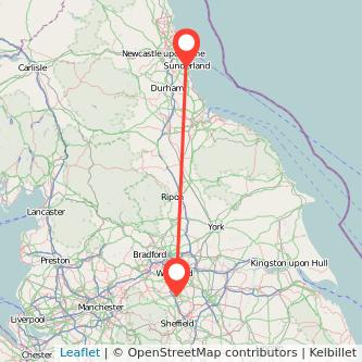 Barnsley Sunderland bus map