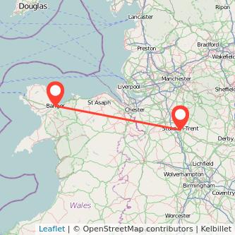 Bangor Stoke-on-Trent bus map