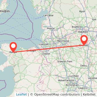 Bangor Sheffield train map