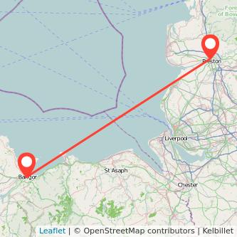 Bangor Preston train map