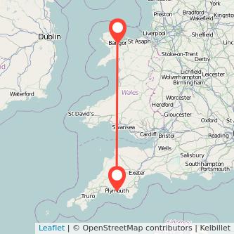 Bangor Plymouth train map