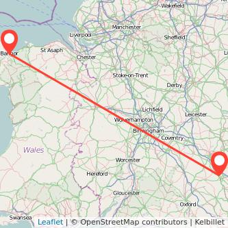 Bangor Milton Keynes train map