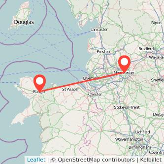 Bangor Manchester train map