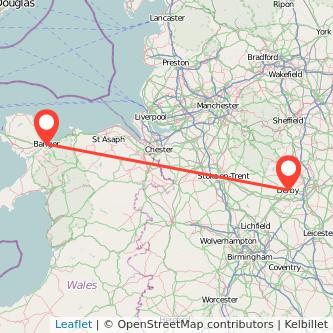 Bangor Derby train map