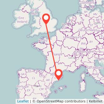 Banbury Barcelona train map