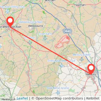 Banbury Stratford-upon-Avon bus map