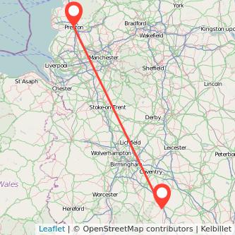 Banbury Preston train map