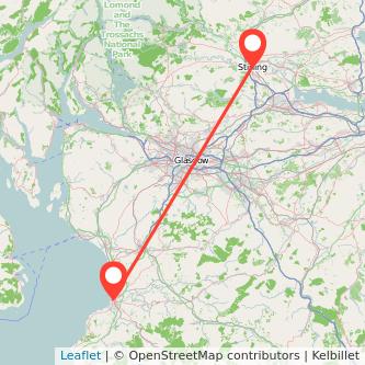 Ayr Stirling train map