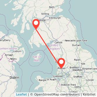 Ayr Preston bus map