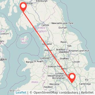 Ayr Northampton train map