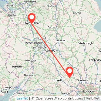 Aylesbury Stoke-on-Trent bus map