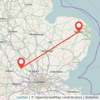 Aylesbury Norwich train map