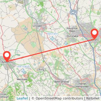 Aylesbury Luton bus map