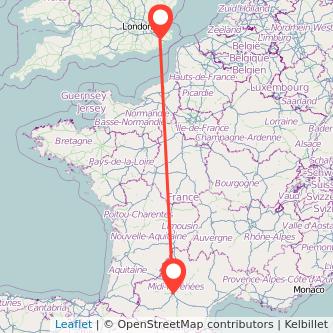 Ashford Toulouse train map