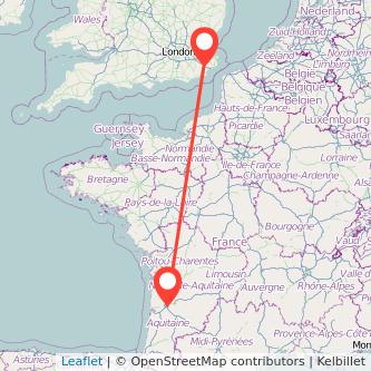 Ashford Bordeaux train map