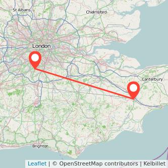 Ashford Sutton bus map