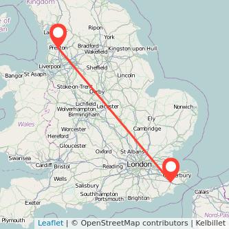 Ashford Preston train map