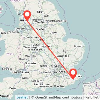 Ashford Blackburn train map