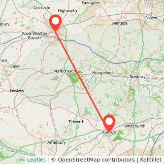 Andover Swindon train map