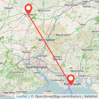 Andover Portsmouth train map