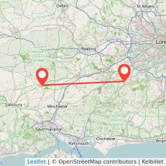 Andover Guildford train map