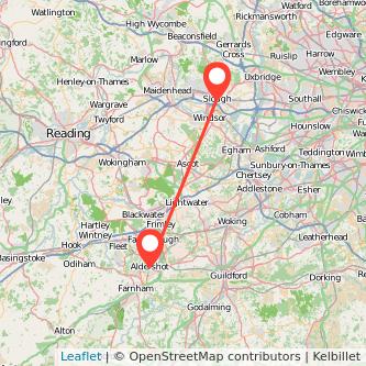 Aldershot Slough bus map
