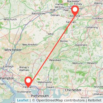 Aldershot Fareham train map