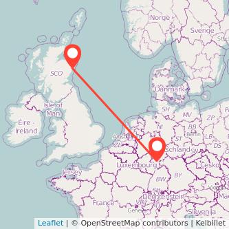 Aberdeen Frankfurt flight map