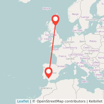 Aberdeen Seville flight map