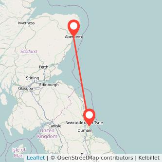 Aberdeen Sunderland train map