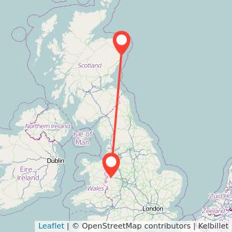 Aberdeen Shrewsbury train map