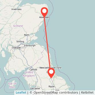 Aberdeen Darlington bus map