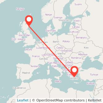 Aberdeen Athens flight map