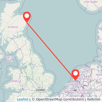 Aberdeen Amsterdam train map