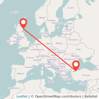 Aberdeen Istanbul flight map