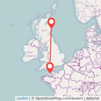 Aberdeen Guernsey flight map