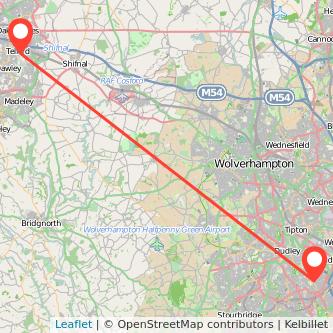 Telford Rowley Regis bus map