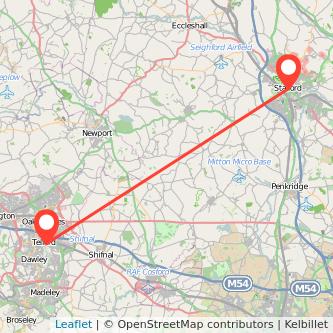 Telford Stafford bus map