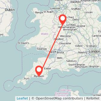 Telford Plymouth train map