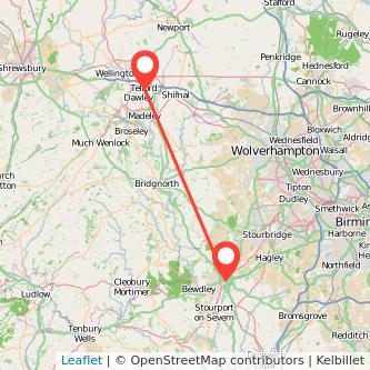 Telford Kidderminster train map